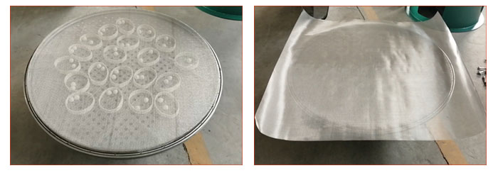 食品振動篩篩網安裝步驟1，將篩網平方到子母網架上