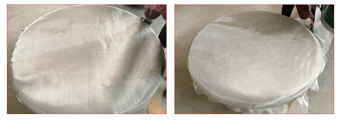 食品振動篩篩網安裝步驟2，利用束環將篩網固定在網架上，并將篩網拉緊。