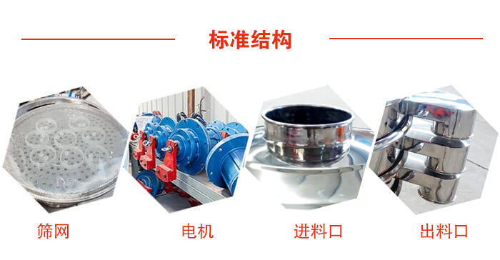 標準篩，篩網，電機，進料口，出料口